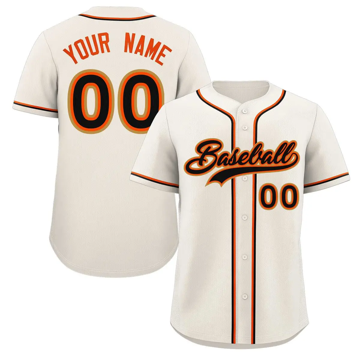 Cream Black-Old Gold Authentic Classic Baseball Jersey