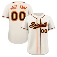 Cream Black-Old Gold Authentic Classic Baseball Jersey 1