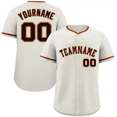 Cream Black-Old Gold Authentic Classic Baseball Jersey 1