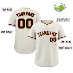 Cream Black-Old Gold Authentic Classic Baseball Jersey 2