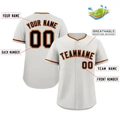 Cream Black-Old Gold Authentic Classic Baseball Jersey 2