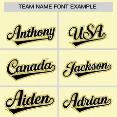 Cream Black Old Gold Star Series Lace-Up Neck Hockey Jersey 3