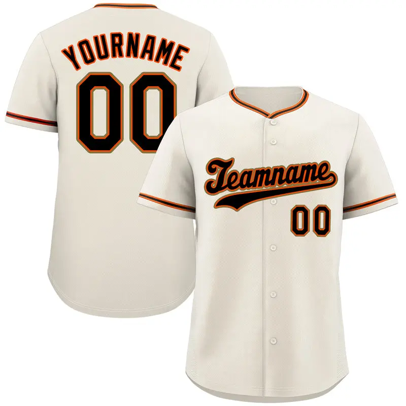 Cream Black-Orange Hook Classic Authentic Baseball Jersey