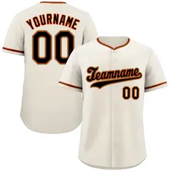 Cream Black-Orange Hook Classic Authentic Baseball Jersey 1