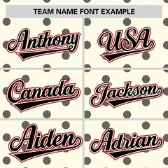 Cream Black Polka Dot Graffiti Authentic Baseball Jersey 3