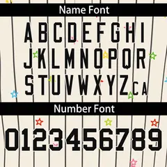 Cream Black Stripe Star Pattern Authentic Baseball Jersey 4
