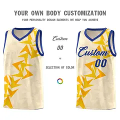 Cream Boomerang Pattern Basketball Jersey 3