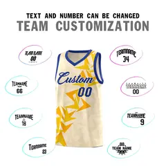Cream Boomerang Pattern Basketball Jersey 4