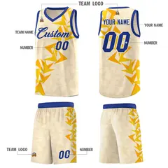 Cream Boomerang Pattern Basketball Jersey 5