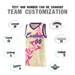 Cream Boomerang Pattern Basketball Jersey 4