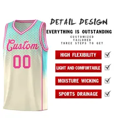 Cream Bright Green Dot Pattern Reversible Gradient Basketball Jersey Kits 3