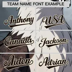 Cream Brown Eagle Graffiti Animal Series Baseball Jersey 3