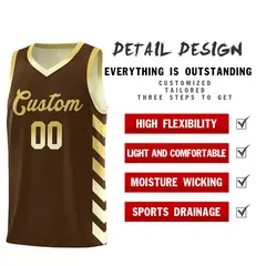 Cream Brown Reversible Basketball Kits - Side Arrow Old Gold Brown Gradient 3