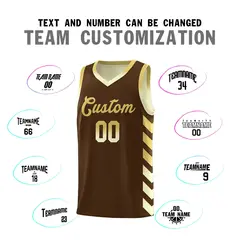 Cream Brown Reversible Basketball Kits - Side Arrow Old Gold Brown Gradient 4