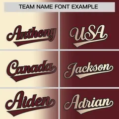 Cream Burgundy Two Tone Gradient Fashion Baseball Jersey 3