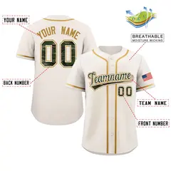 Cream Camo Font Authentic Baseball Jersey 2