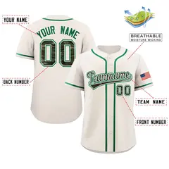 Cream Camo Font Authentic Baseball Jersey 2