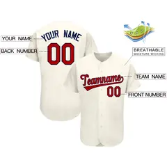 Cream Classic Style Authentic Baseball Jersey 2