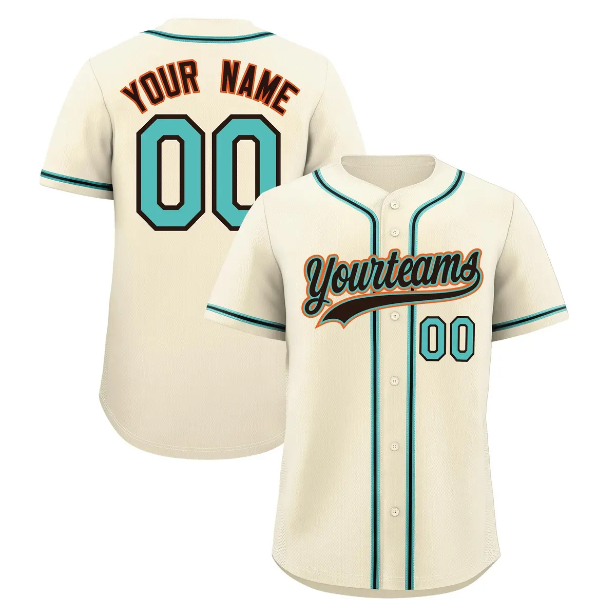 Cream Classic Style Baseball Jersey Sports Uniform