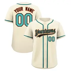 Cream Classic Style Baseball Jersey Stitched Sports Uniform