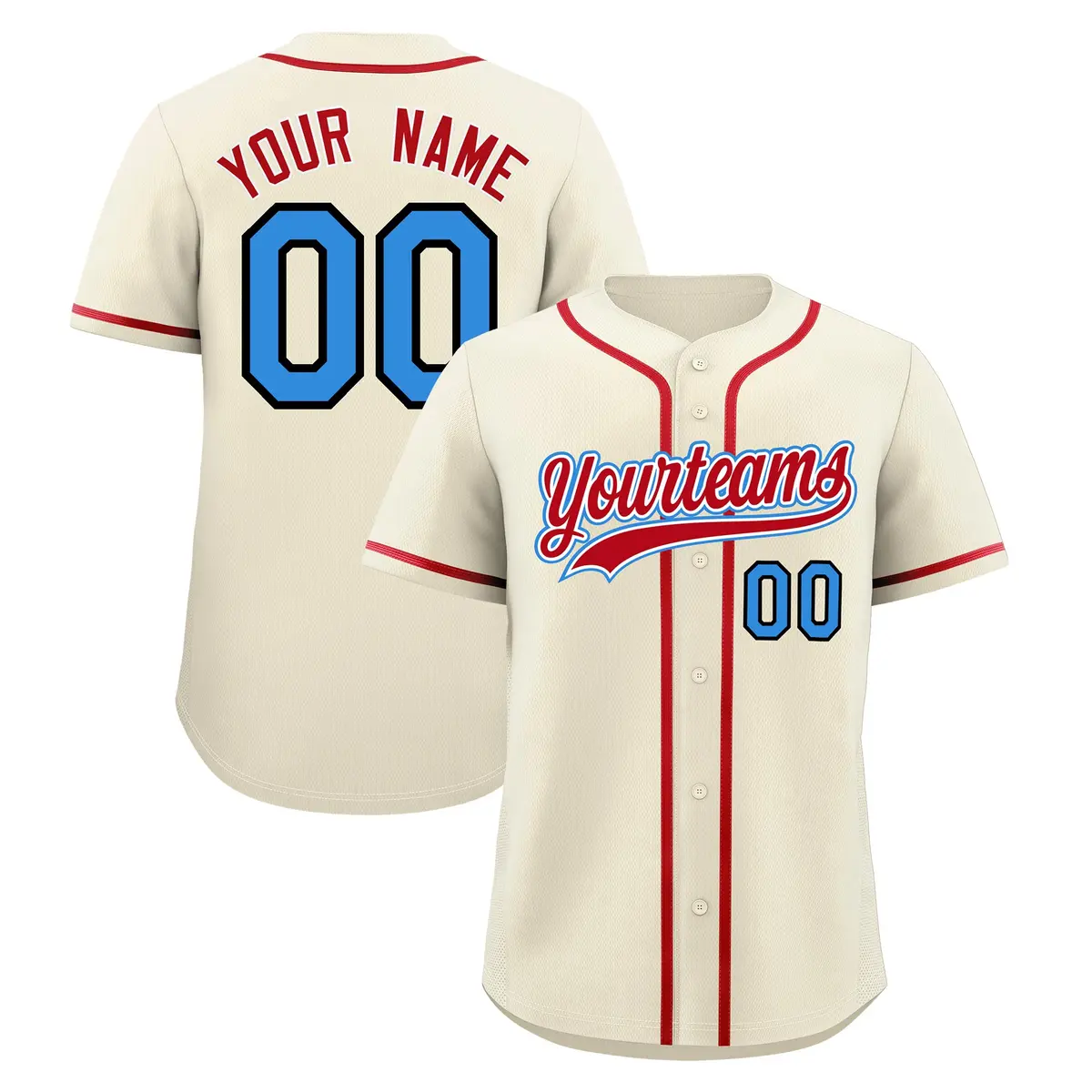 Cream Classic Style Baseball Jersey Sports Uniform