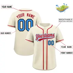 Cream Classic Style Baseball Jersey Sports Uniform 2