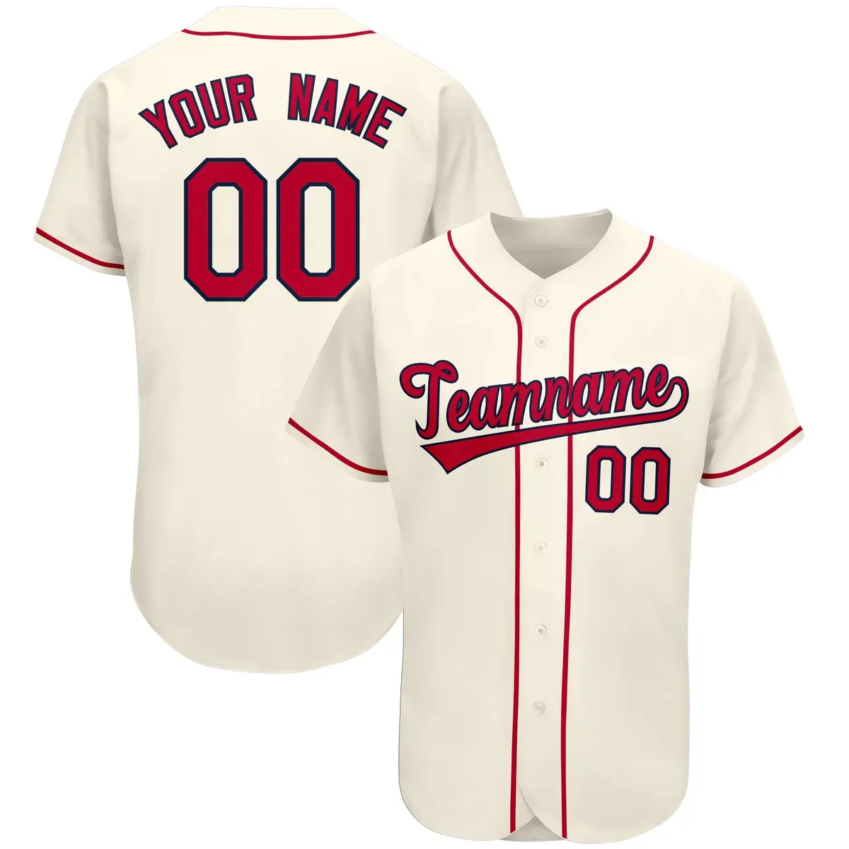 Cream Classic Team Style Authentic Baseball Jersey