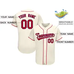 Cream Classic Team Style Authentic Baseball Jersey 2