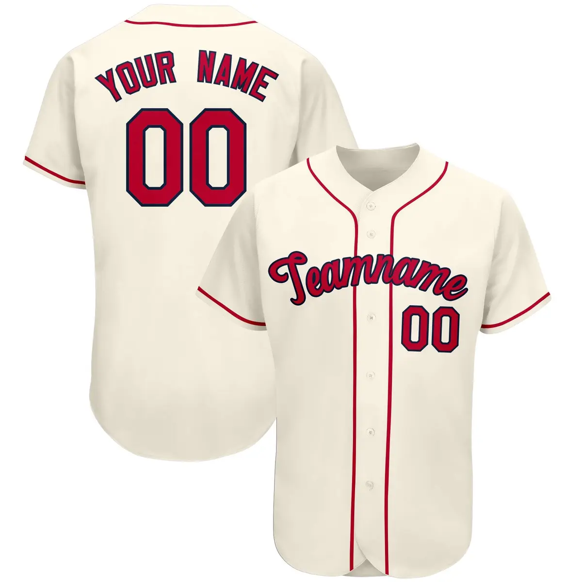 Cream Classic Team Style Authentic Baseball Jersey