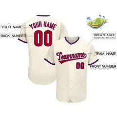 Cream Classic Team Style Authentic Baseball Jersey 2