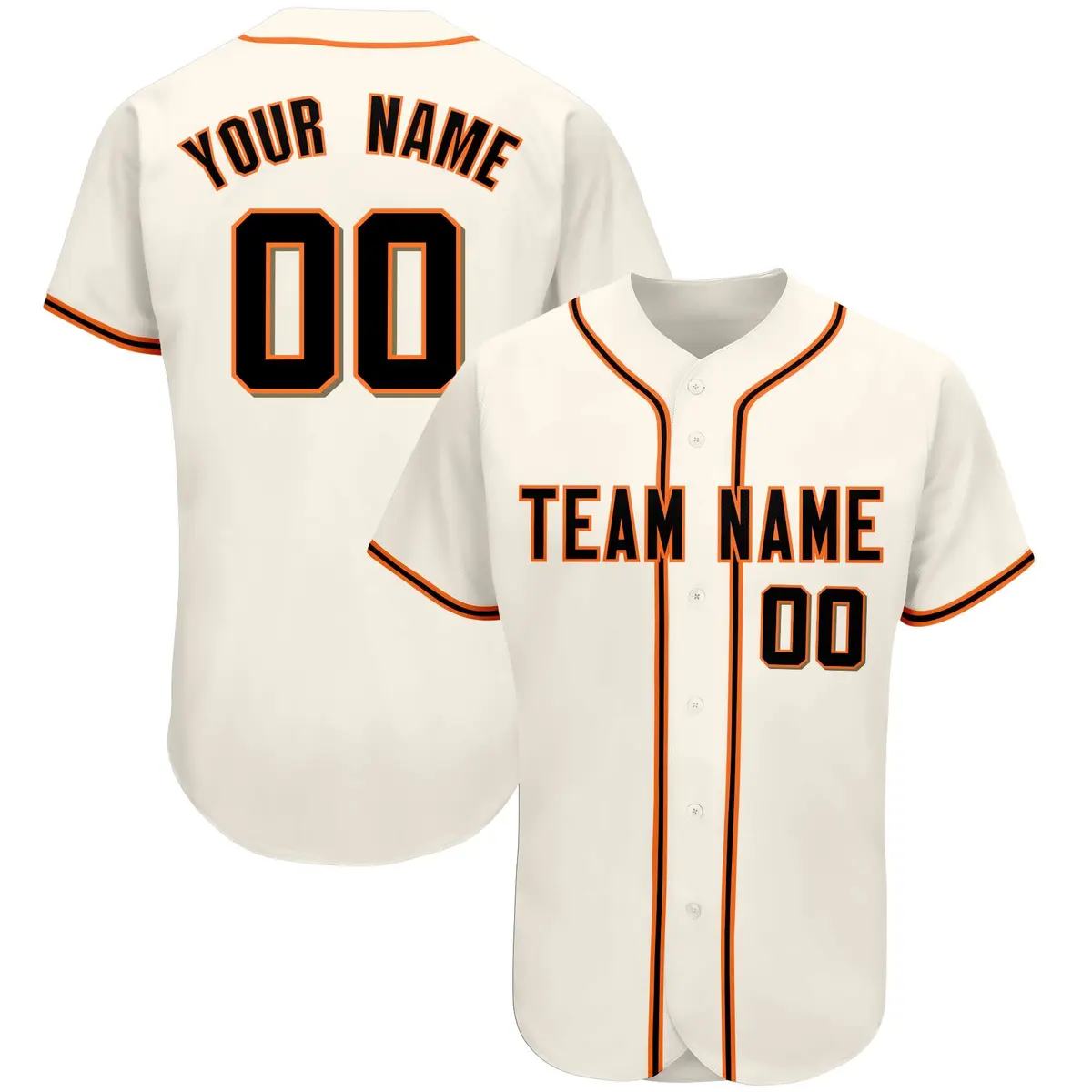 Cream Classic Team Style Authentic Baseball Jersey