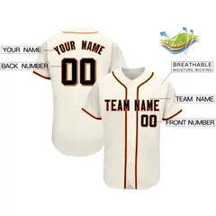 Cream Classic Team Style Authentic Baseball Jersey 2