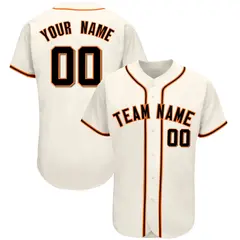 Cream Classic Team Style Authentic Baseball Jersey 1