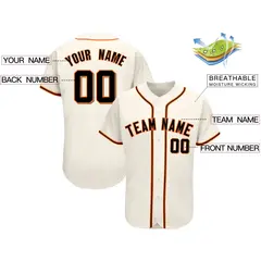 Cream Classic Team Style Authentic Baseball Jersey 2