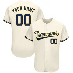 Cream Classic Team Style Authentic Baseball Jersey 1