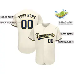 Cream Classic Team Style Authentic Baseball Jersey 2