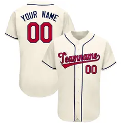 Cream Classic Team Style Authentic Baseball Jersey 1