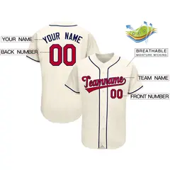 Cream Classic Team Style Authentic Baseball Jersey 2