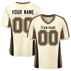 Cream Color Block Mesh Authentic Football Jersey