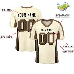 Cream Color Block Mesh Authentic Football Jersey 2
