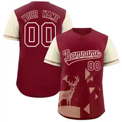 Cream Crimson Raptor Series Raglan Baseball Jersey