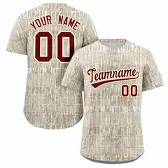 Cream Crimson Texture Graffiti Baseball Jersey