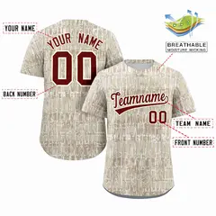 Cream Crimson Texture Graffiti Baseball Jersey 2