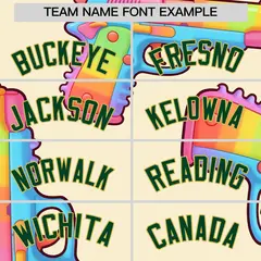 Cream Dark Green Graffiti Pattern Quick Dry Baseball Jersey 17
