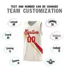 Cream Diagonal Pinstripe Color Block Basketball Jersey 4