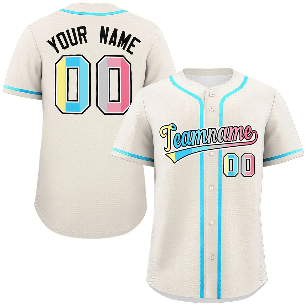 Cream Genderflux Pride Month Classic Baseball Jersey