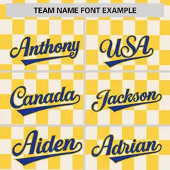 Cream Gold Plaid Fashion Authentic Baseball Jersey 3