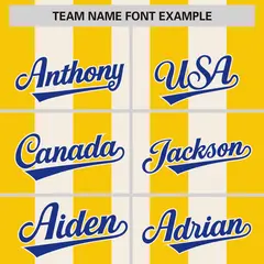 Cream Gold Thick Stripe Authentic Baseball Jersey 3