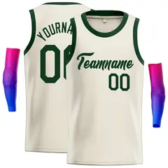 Cream Green Classic Casual Basketball Jersey 1