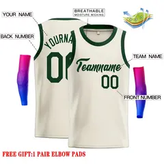 Cream Green Classic Casual Basketball Jersey 2